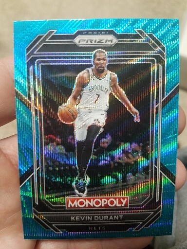 Kevin Durant MONOPOLY TEAL WAVE SP  2022-23 Panini Prizm #7