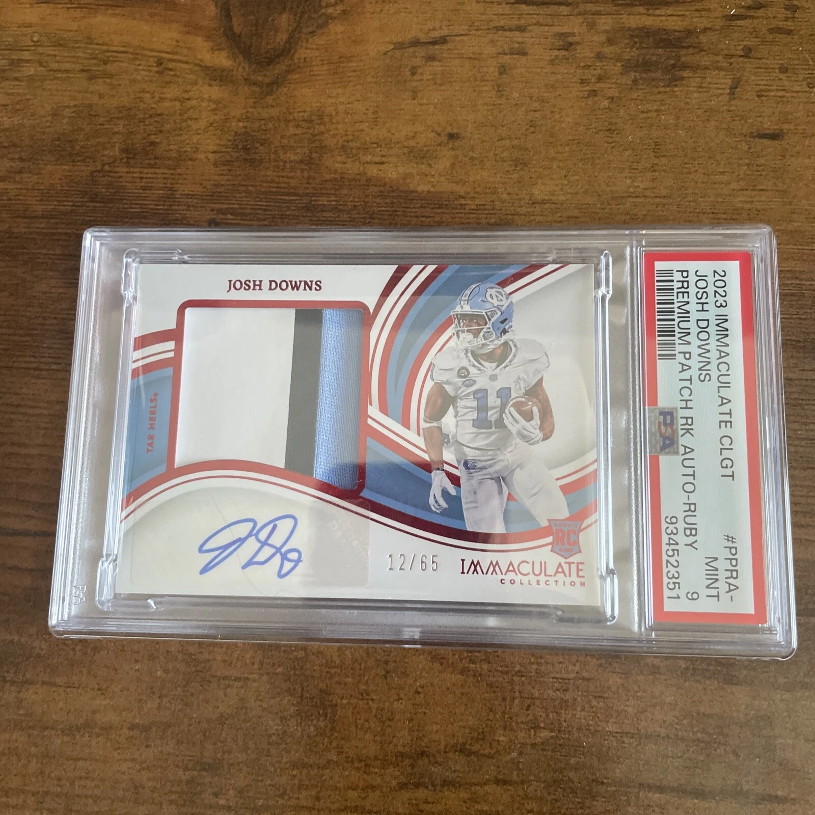 Josh Downs Panini Immaculate Collection Collegiate Premium Patches Rookie Autographs #JOD Ruby