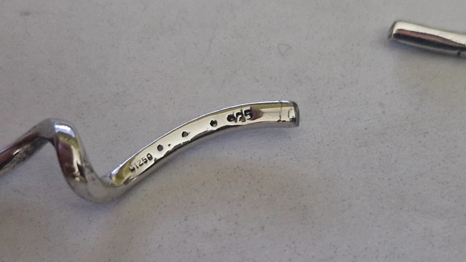 Orecchini argento 925% silver PENDENTI ZIRCONI strass torcion silvers - Immagine 2 di 2