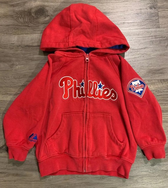 Philadelphia Phillies MLB Baseball Hooded Sweatshirt Youth Size 4 Full