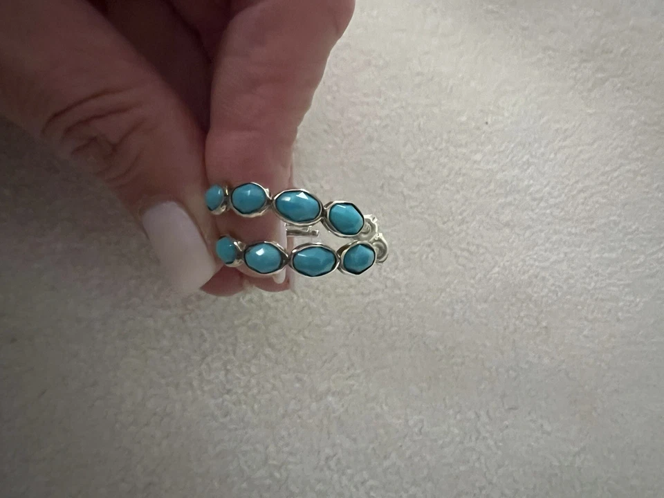 Pendientes de aro IPPOLITA-Rock Candy-Turquesa y plata de ley Foto 2 de 4