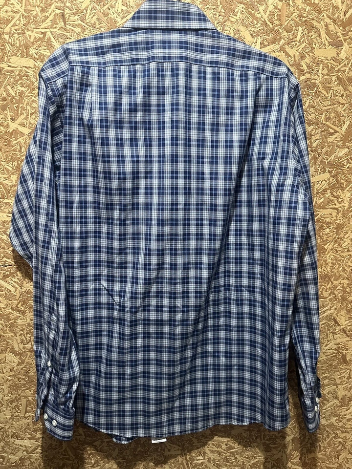 Berkley Jensen Hombre Azul/Blanco Cuadros Manga Larga Con Botones Talla M Foto 4 de 4