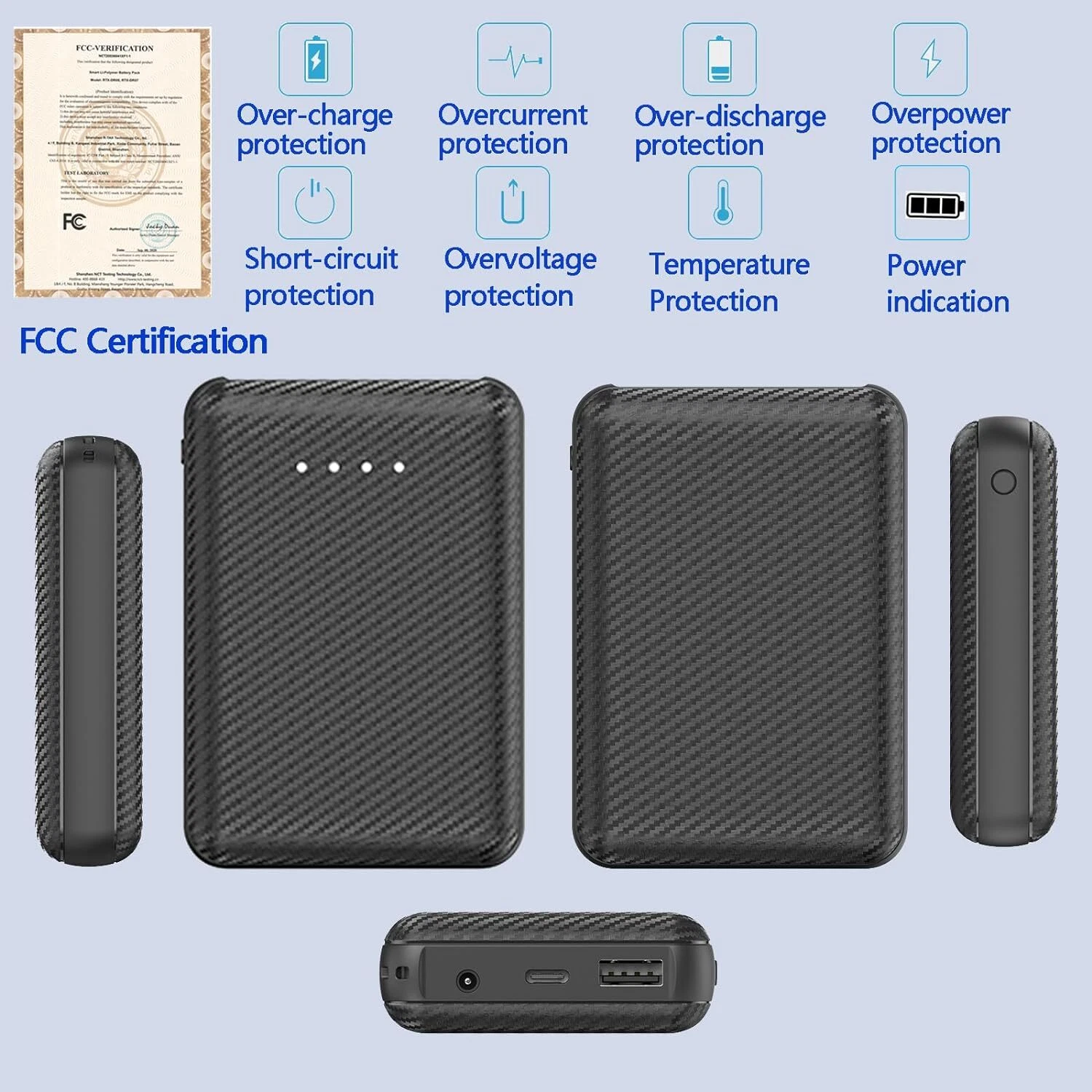 10000-20000mAh Power Bank for Heated Jackets & Vests with DC USB Output-image