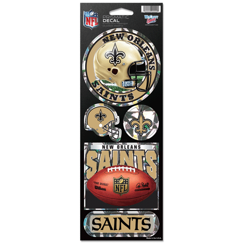 NEW ORLEANS SAINTS OFFICIAL 10.5" X 4" PRISMATIC DECAL SET NEW WINCRAFT 👀 - 第 1/1 張圖片