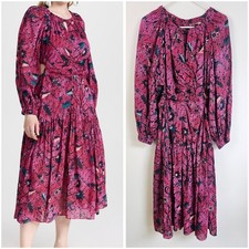 Ulla Johnson Helia Midi Dress Floral waste Cutout Ballon Sleeves