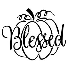 Really Great Stencils, Blessed Pumpkin Large Stencil, 8x8", Halloween, Autumn