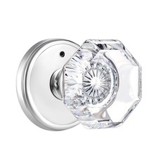 Privacy Crystal Glass Door Knobs Interior with Lock, Modern Octagon Door Knob...