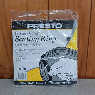 Presto 09903 Pressure Cooker Sealing Ring + Overpressure Plug for PA4/PE3/01210 