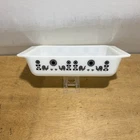 Vintage Pyrex Black Rooster Sunflower 575-B Space Saver Casserole Dish No Lid MC