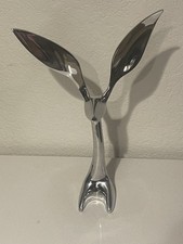NIMA OBEROI LUNARES JACKRABBIT Aluminum Silver Tone SCULPTURE 15” NEW! $219