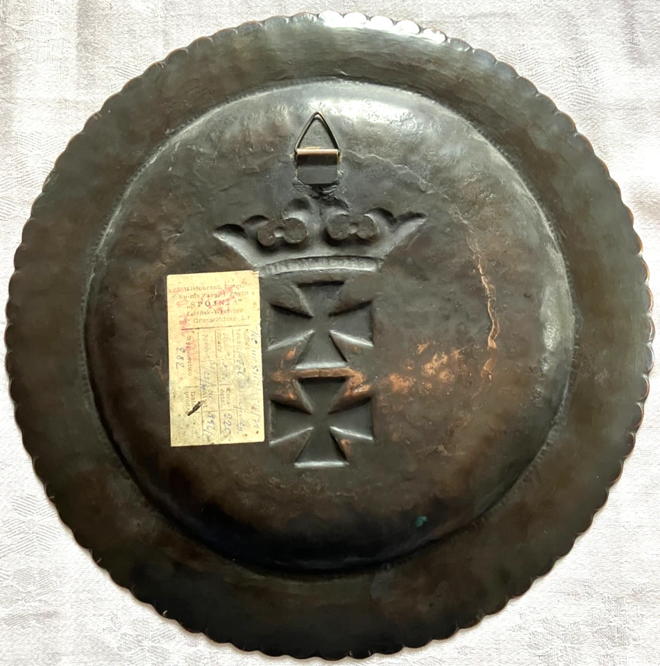 Historischer Kupfer-Teller Wappen Deutscher Orden Deutschland Pommern Danzig - Bild 4 von 4