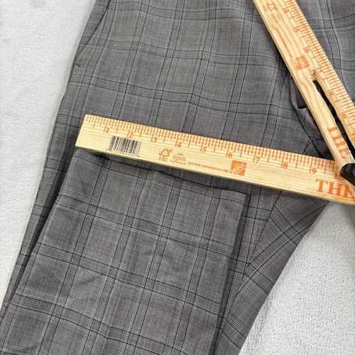 Banana Republic 30x30 Gray Plaid Wool Tailored Slim Fit Mens Pants Stretch Prep - Picture 3 of 11