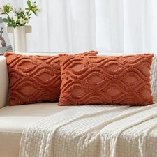MIULEE Rust Fall Throw Pillow Covers 12x20 Inch, 20" x 12" (Pack of 2), 