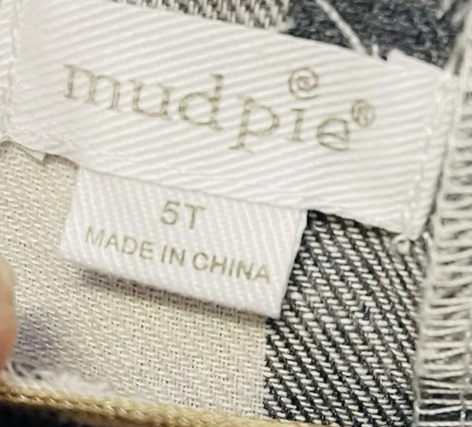 Mudpie 5T 灰色格子感恩节土耳其连衣裙 全新 — 第 4/4 张图片