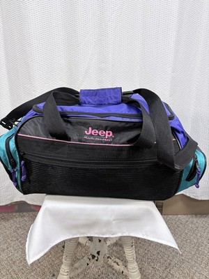 Jeep Travel Equipment Medium Duffle Bag Nylon Zip Shoulder Strap Black/Purple