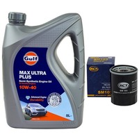 MotoröL Set Gulf Max Ultra Plus 10W-40 5 Liter + ÖLfilter FüR Mazda Mitsubishi