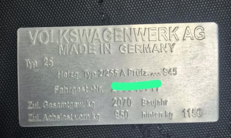 Vw Data Sticker Aluminum Data Plate Embosse Fit For Volkswagen VW 1965 1973 With Your ...