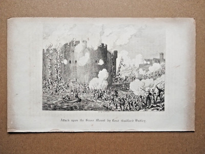 Attack upon the Tower of London by Lord Guilford Dudley - Antique Print - 1840