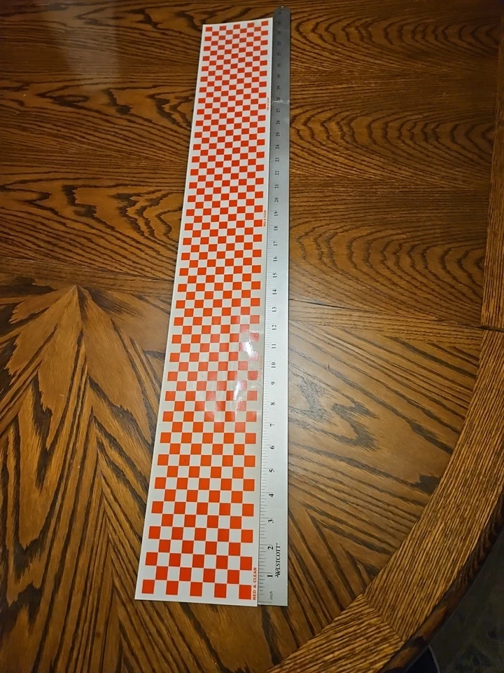 Top Flite Monokote Trim Sheet Checkered Red Clear 1/2" Squares. 4.5x36 - Image 4 of 4