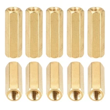 25Pack M3x15mm(DxL) Hex Standoff Spacer Nuts Female Brass Coupling Screws