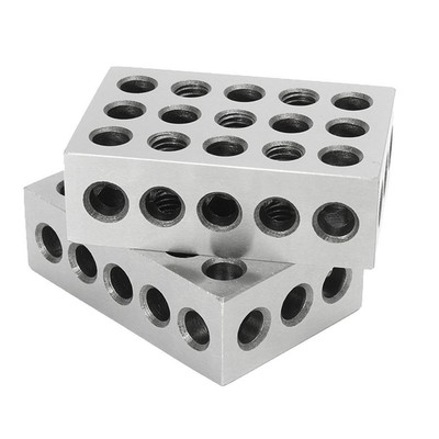 Paar 1-2-3 Block Set 0,0001 ''Precision Matched Mill Machinist 23 Löcher 123