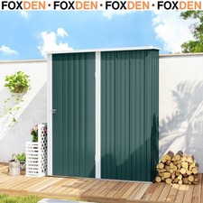 5.3 x 3.1ft Corrugated Steel Garden Shed w/ Lockable Door for Garden, Green
