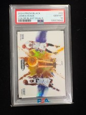 2024 PANINI PRIZM BLACK COLOR BLAST DUALS #22 DWYANE WADE/LEBRON JAMES PSA 10