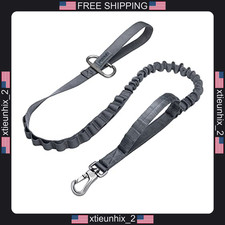 Dog Leash with Bungee Cord, Adjustable Nylon, Dual Handles for Training