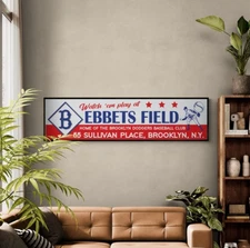 12"x48" Ebbets Field Trolly Car Advertising Poster Print
