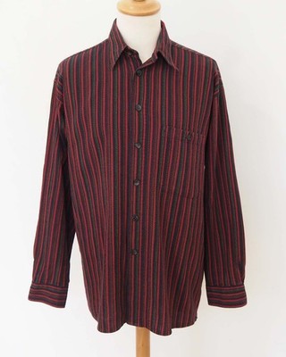 KING'S ROAD Herren Hemd Gr. M Mehrfarbig Gestreift Langarm Vintage Freizeithemd