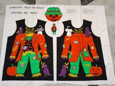 Halloween Scarecrow Costume Vintage Cranston Fabric Pumpkin Haunted House MANES