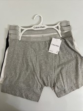 Calvin Klein Boy's Youth 3Pk Cotton Stretch Boxer briefs Gray Black White XL