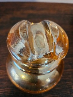 Vtg Antique Corning Pyrex Glass Marigold Carnival Glass Insulator No 662 Ex Cond