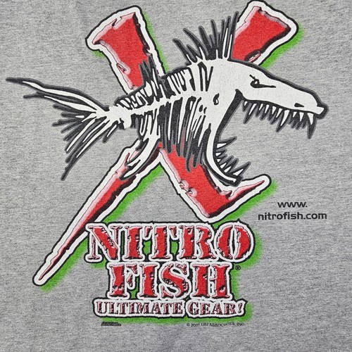 VTG 2001 Nitro Fish Ultimate Gear Racing T-Shirt 3XL Gray Drag Racing ...