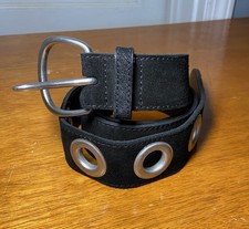 Banana Republic Black Suede Womens Belt Sz Large Large Grommets