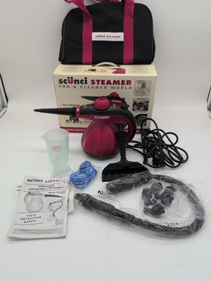 Scunci Steamer SS1000 Hand Held Steam Cleaner with Attachments and Carry Bag