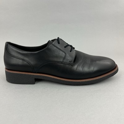 Clarks Griffin Lane Black Leather Oxford Derby Smart Work Flat