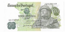 PORTUGAL ( 1 )BANK NOTE  20 ESCUDOS 27 . 7 . 1971 ) P 173 UNCIRCULATED