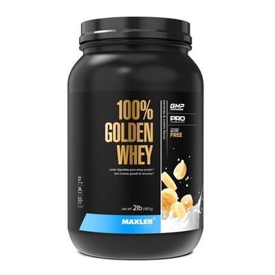 Maxler 100% Golden Whey Protein - 24g of 2 Pound (Pack 1), Bananas & Cream 