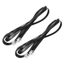 2 Pack Telephone Cord 4.9ft Phone Cable 6P6C with RJ12 Plug Black