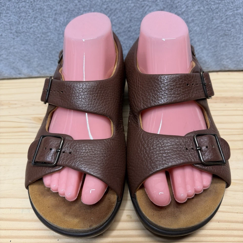 SAS Relaxed Heel Strap Sandals Size 8M Brown Pebbled Leather Tripad Comfort $199 - Image 2 of 4