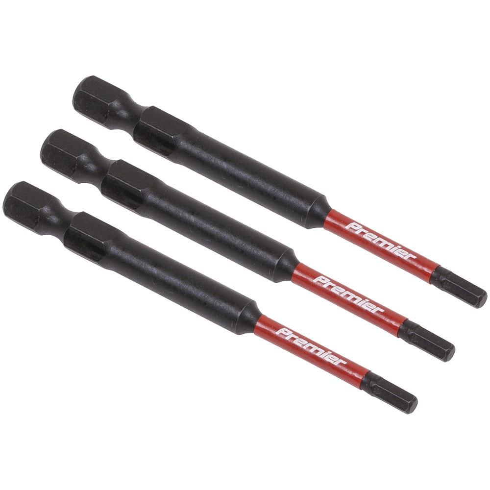 Sealey Hex 3mm Impact Power Tool Bits 75mm - 3pc