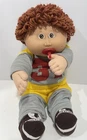 1986 Cabbage Patch Kids 16” Boy Doll HM6, Brown Hair & Eyes, Pacifier, Outfit