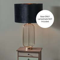 Gold Wire Table Lamp Base Geometric Industrial Metal Frame Cage E27 Tall 53cm