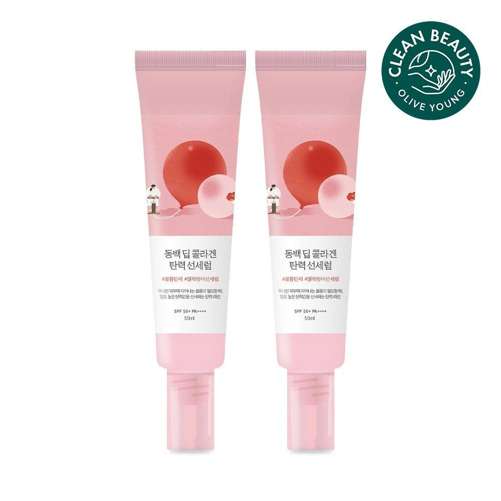 Round Lab Camellia Deep Collagen Sun Serum SPF50+ PA++++ 50ml + 50ml K-Beauty