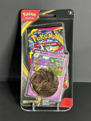   SWIRL Pokémon TCG Mega Evolution Booster Pack Drifblim Promo Card & Coin  