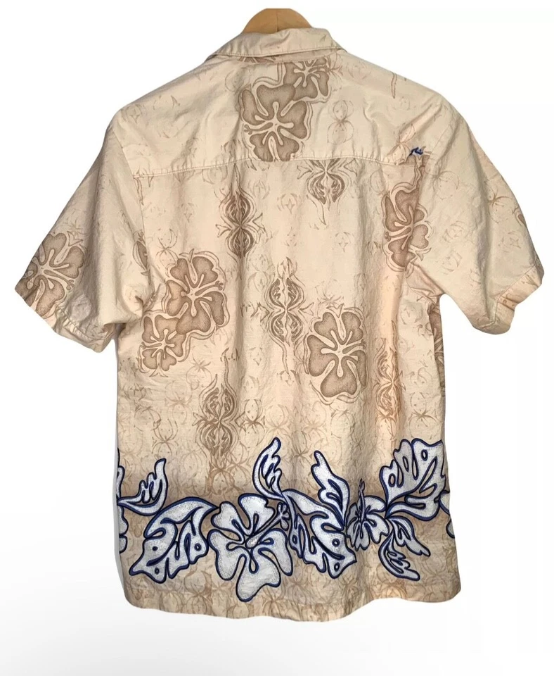Camisa Rusty R. Aloha Hombres L De Colección Años 90 Manga Corta Informal Botón Hawaiano Hibisco Foto 2 de 4