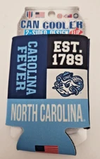 North Carolina Tar Heels NCAA WinCraft Color Block Can Koozie Set of Two
