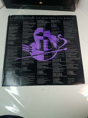 Linda Ronstadt For Sentimental Reasons Asylum 60474-1-E Stereo Collectible Vinyl - Picture 6 of 7