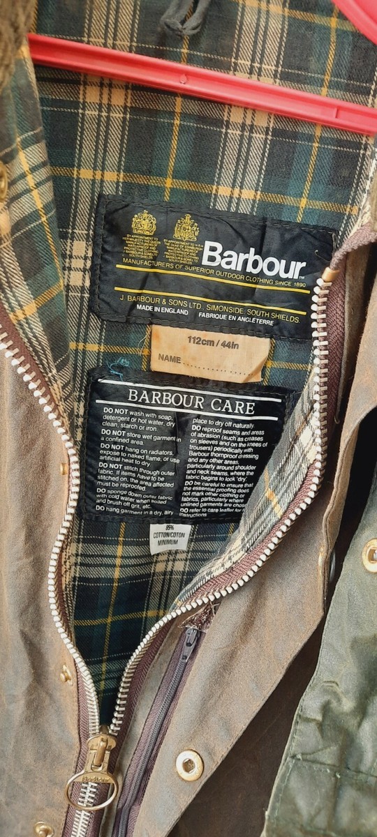 80s vintage barbour Beaufort wax jacket 2 crest & hood A128
